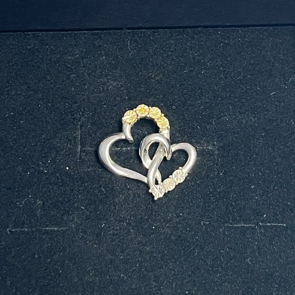 925 Sterling silver double heart pendant - Picture 1 of 4